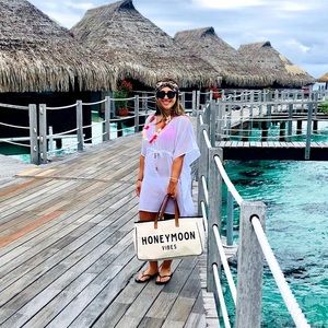 Honeymoon Vibes Canvas Tote